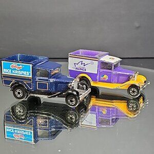 Vintage 1970s Matchbox Delivery Trucks 2pcs Sydney Kings Kelloggs Rice Krispies